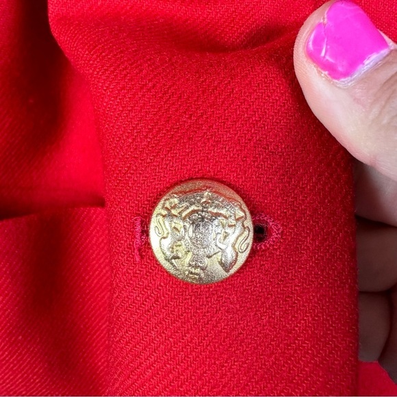 Vintage Pendleton Women's Size 10 Red Wool Blazer Two Gold Buttons Classic - Picture 4 of 6